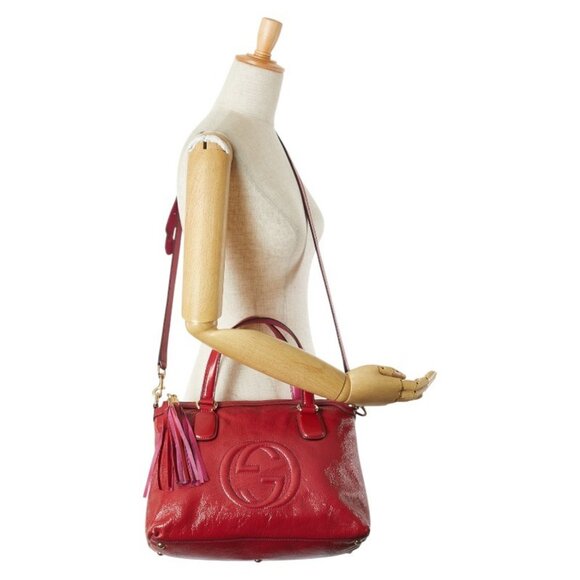 GUCCI Red Leather Shoulder Bag - Picture 16 of 16